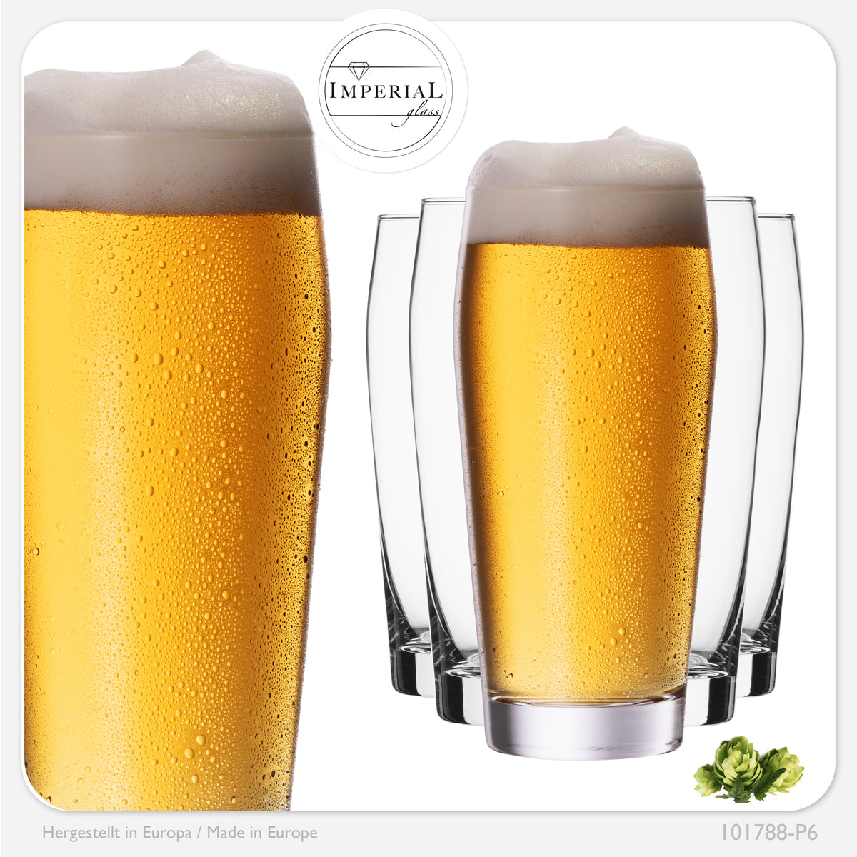 IMPERIAL glass Willibecher aus Crystalline Glas 300ml (max. 375ml) Set 6 Stück Spülmaschinenfest 0,3L