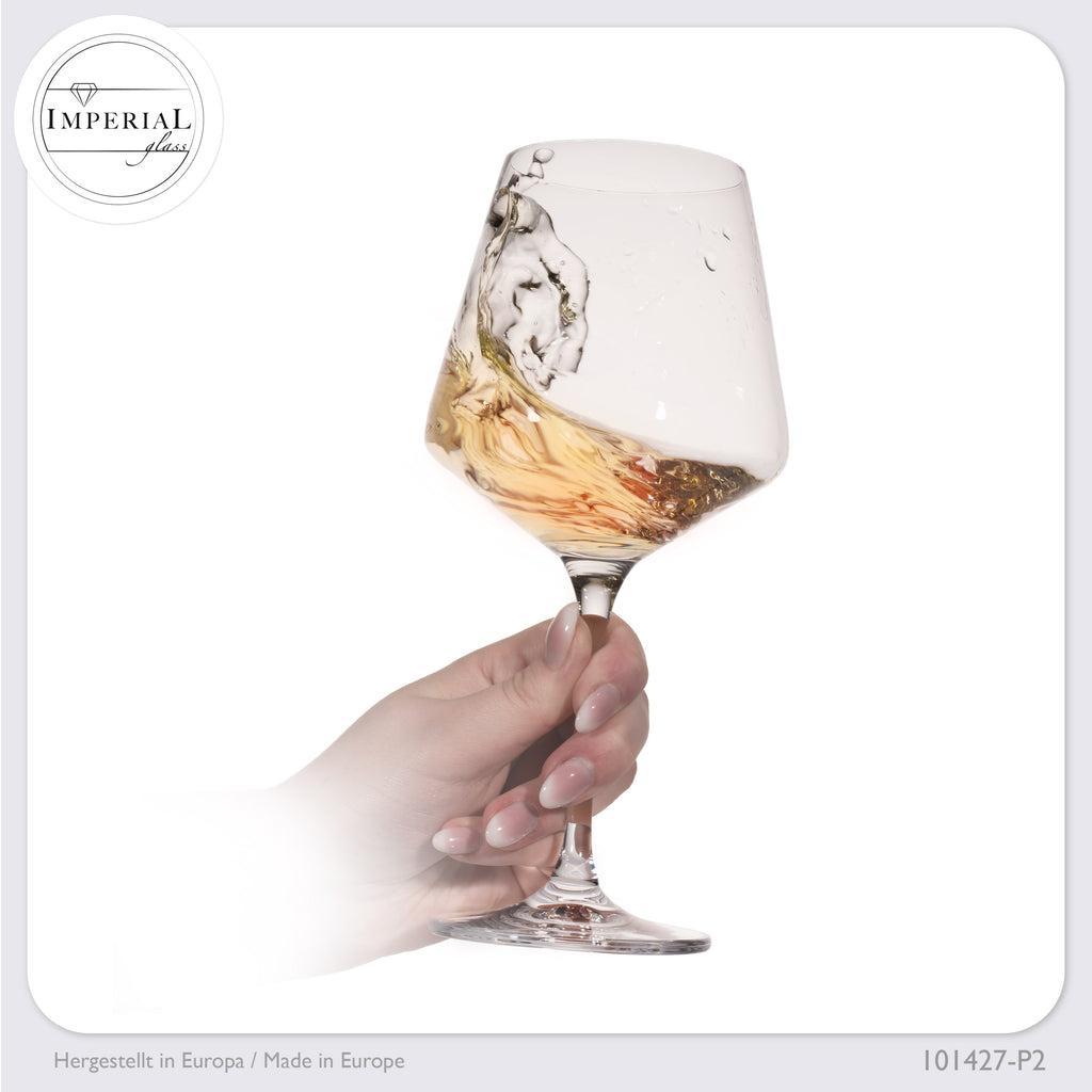 IMPERIAL glass Weißweingläser 560ml "Athen" Set 2-Teilig Chardonnay Glas aus Crystalline Glas Weingläser Spülmaschinenfest