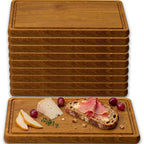 FALKENBERGER Frühstücksbrettchen 10er Set massive Eiche, 24 × 14 × 1,6 cm Handgefertigt