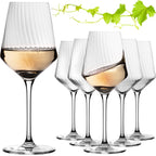 IMPERIAL glass Weißweingläser 460ml "London" Set 6-Teilig geriffelte Weingläser aus Crystalline Glas