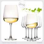 IMPERIAL glass Große Eckige Weißweingläser 480ml "Milano" Set 6-Teilig Chardonnay Glas aus Crystalline Glas Spülmaschinenfest