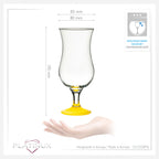 PLATINUX Zestaw 6 szklanek koktajlowych 400ml (max. 470ml) Szklanki do drinków Szklanki barowe Hurricane Duże (Żółte)