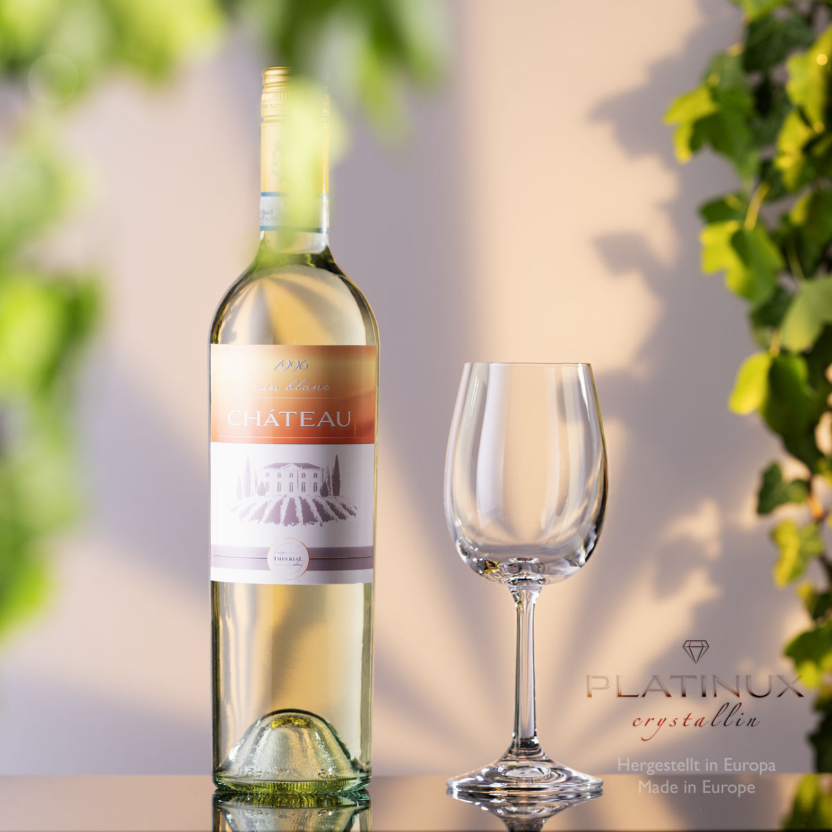 PLATINUX Kieliszki do białego wina 250ml Zestaw 6-częściowy Kieliszki do wina z kryształowego szkła Kieliszki do Rieslinga