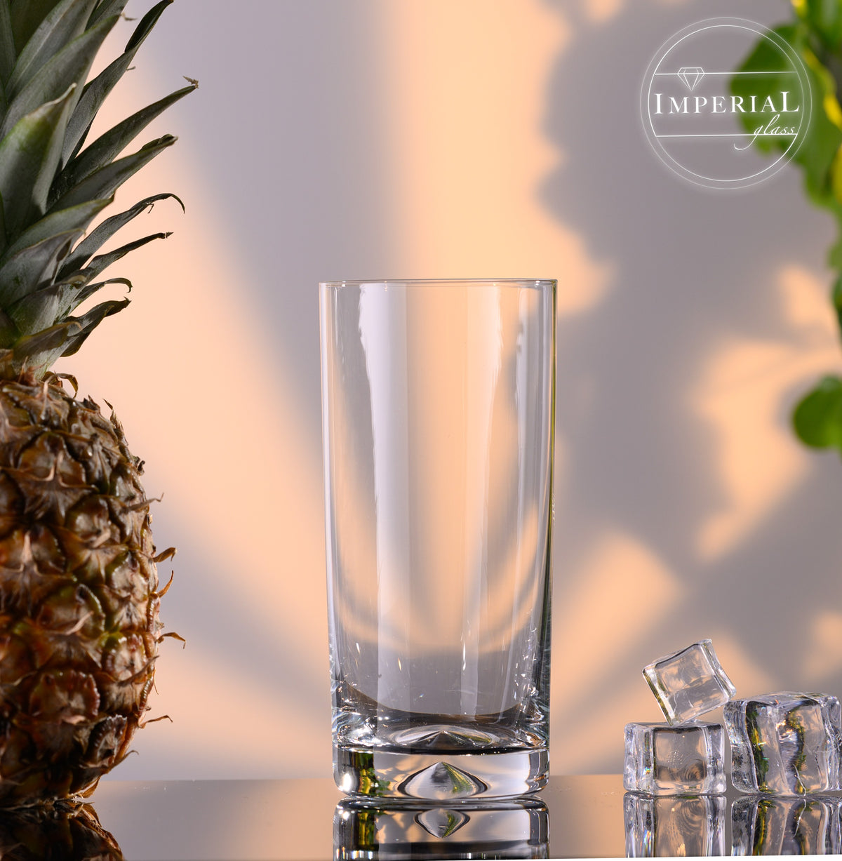 Szklanki IMPERIAL 6 sztuk 420 ml, można myć w zmywarce - szklanki do wody ze szkła krystalicznego bezołowiowego - szklanki do long drinków z ozdobnym dnem