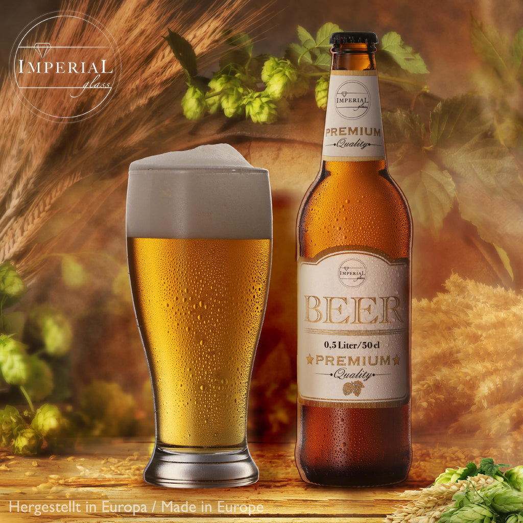 IMPERIAL glass Weizengläser aus Crystalline Glas 500ml (max. 550ml) Set 6 Stück Biergläser 0,7L