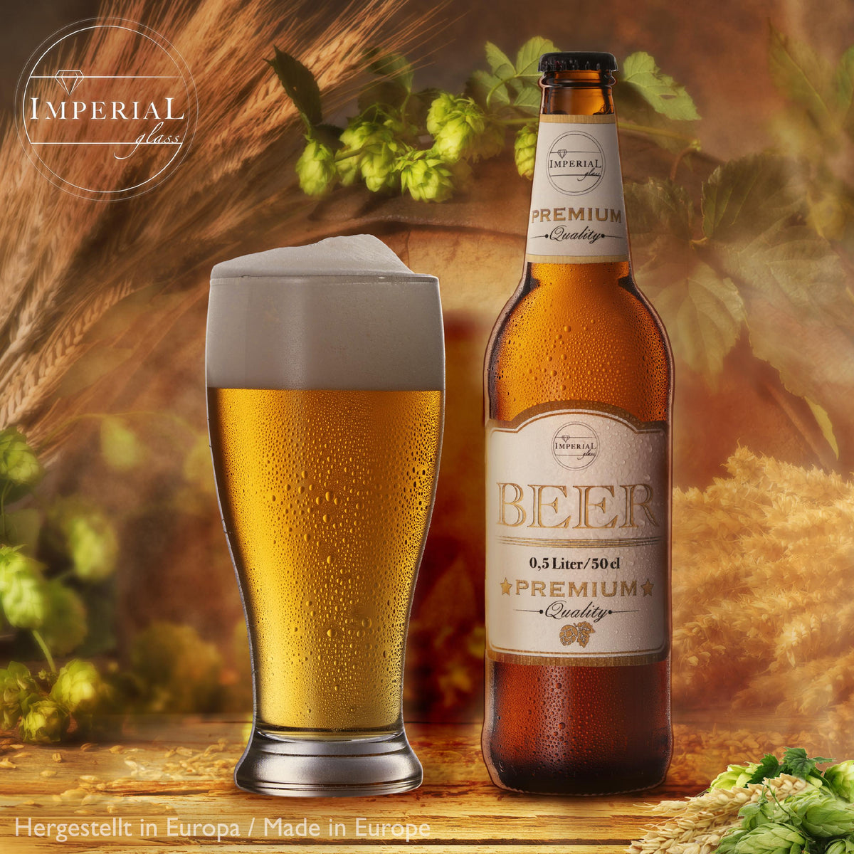 IMPERIAL glass Weizengläser aus Crystalline Glas 500ml (max. 550ml) Set 6 Stück Biergläser 0,7L