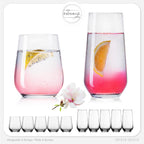 IMPERIAL glass Trinkgläser aus Glas 450ml & 520ml Set 12-Teilig Getränkeglas Wassergläser