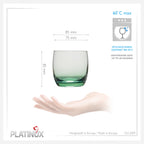 PLATINUX Eleganckie szklanki ze szkła, efekt Ombre, zielone, 200ml (max. 320ml), zestaw 6 sztuk, małe