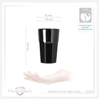 PLATINUX Szklanki Czarne Szklane Zestaw 6 Sztuk 210ml (max.270ml) Szklanki do wody Szklanki do soku