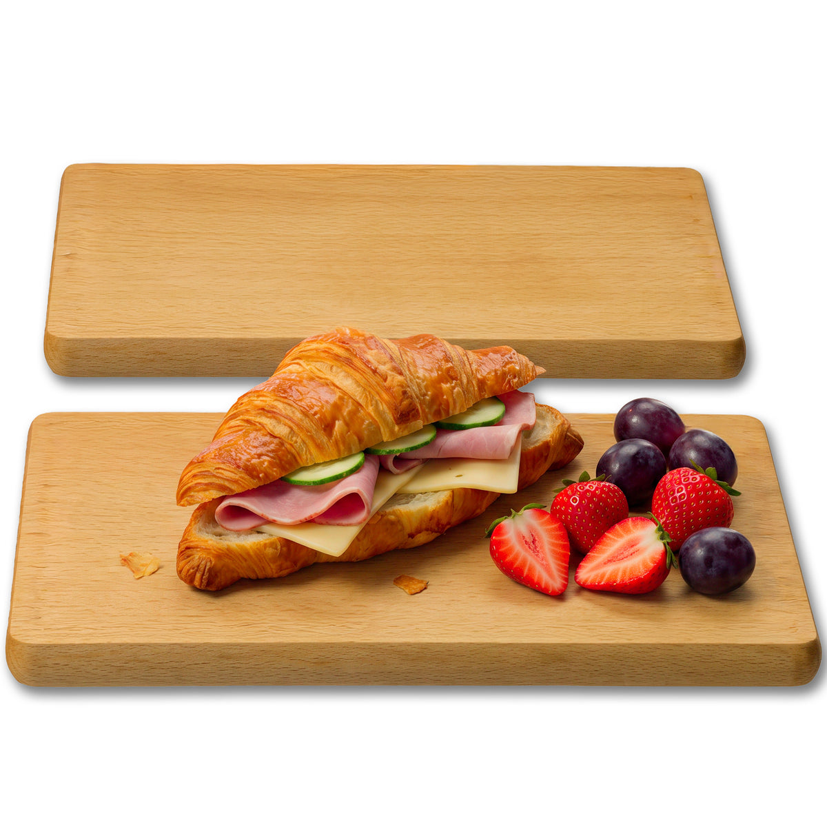 Falkenberger Frühstücksbrettchen 2er Set massive Buche, 24 × 14 × 1,6 cm Handgefertigt