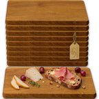 FALKENBERGER Frühstücksbrettchen 10er Set massive Eiche, 24 × 14 × 1,6 cm Handgefertigt
