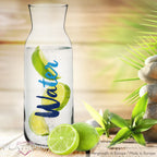 PLATINUX Karafka szklana z nadrukiem Water 1000ml (maks. 1200ml) Karafka na wodę