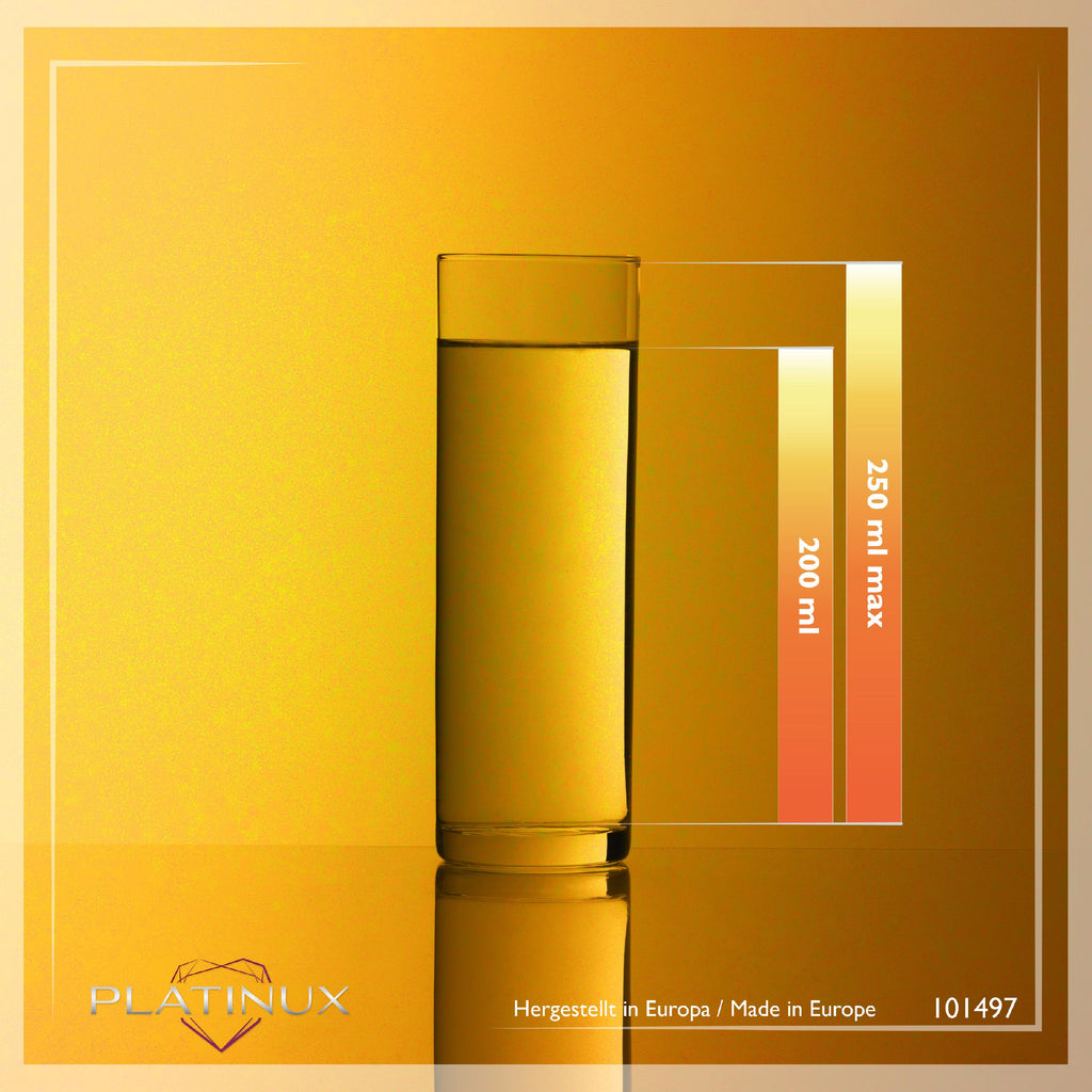PLATINUX Wysokie szklanki do piwa 200 ml (maks. 240 ml) Zestaw 6-częściowy Szklanki do piwa typu "stange" Szklanki do Kölsch
