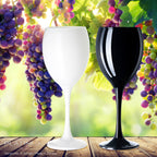 PLATINUX Szklanki do wina czarne i białe, szklane, zestaw 6 sztuk, 130 ml (maks. 320 ml), szklanki do napojów