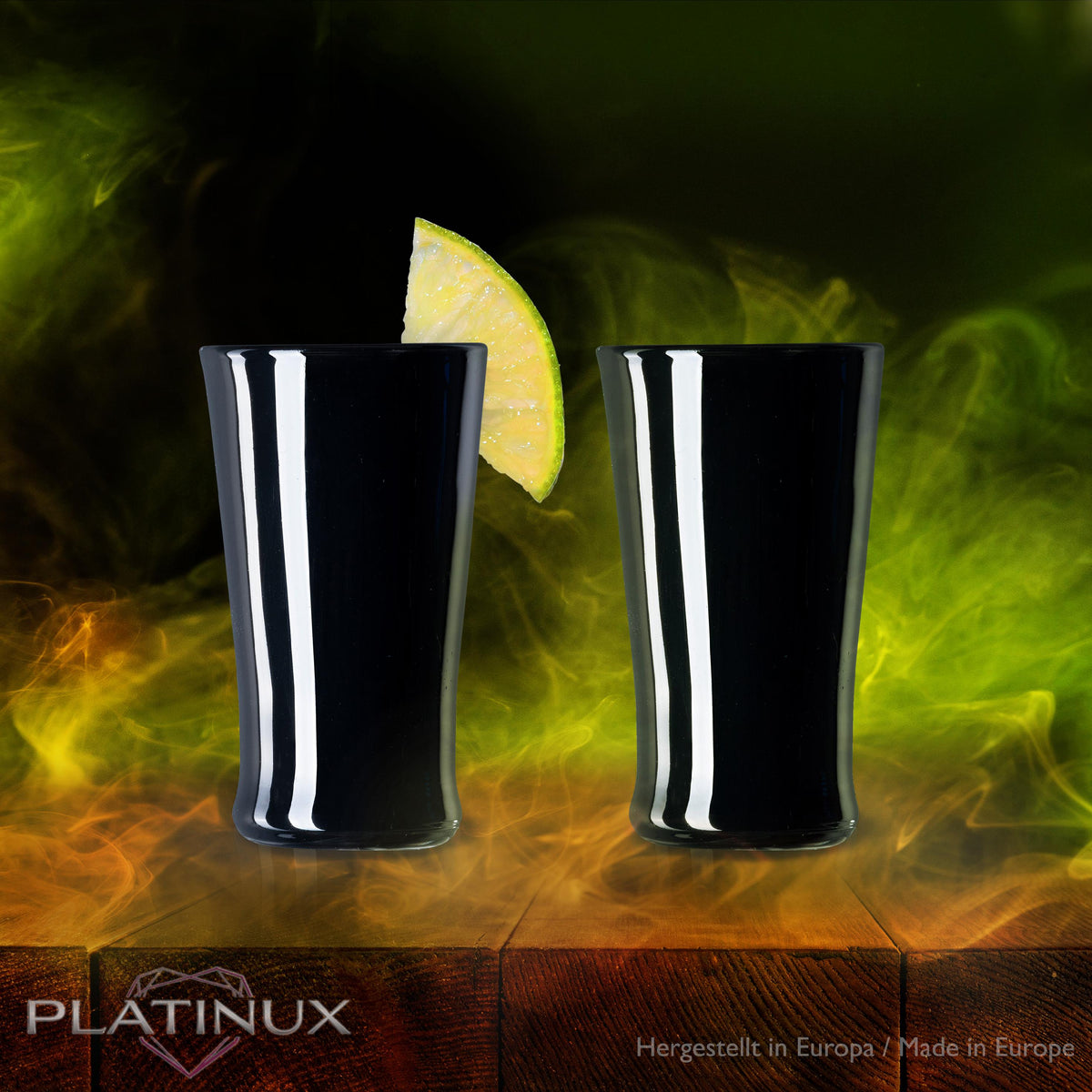 PLATINUM Czarne Szklane Kieliszki do Wódki Zestaw 6 Sztuk Kieliszki Shoty 20ml (max. 30ml)