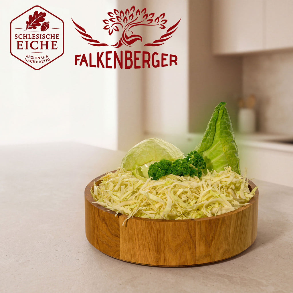 FALKENBERGER Holzschalen 3er Set Eiche massiv 22,5/27,5/32,5 cm Handgefertigt