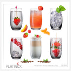 PLATINUX Eleganckie szklanki ombre ze szkła, czarne, 280 ml (maks. 370 ml), zestaw 6 dużych szklanek do wody