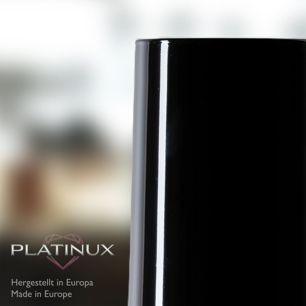 PLATINUX Czarne Eleganckie Szklanki do Napojów 360ml (max. 440ml) Zestaw 6 sztuk Szklanki do Wody, Szklanki do Soków