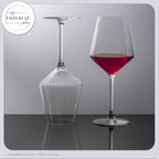IMPERIAL glass karbowane kieliszki do Bordeaux, zestaw 6 sztuk ze szkła kryształowego 580 ml „London”, można myć w zmywarce