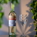 IMPERIAL Weißweingläser 290ml Set mit 6 Weingläsern aus Crystalline Glas mit Rautenmusterung „Glamour“ handgefertigt