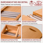 FALKENBERGER Krauthobel L massive Buche, Maße 56 × 19 × 3,5 cm Handgefertigt
