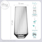 IMPERIAL karbowane szklanki do picia zestaw 2 sztuk ze szkła krystalicznego 420ml można myć w zmywarce