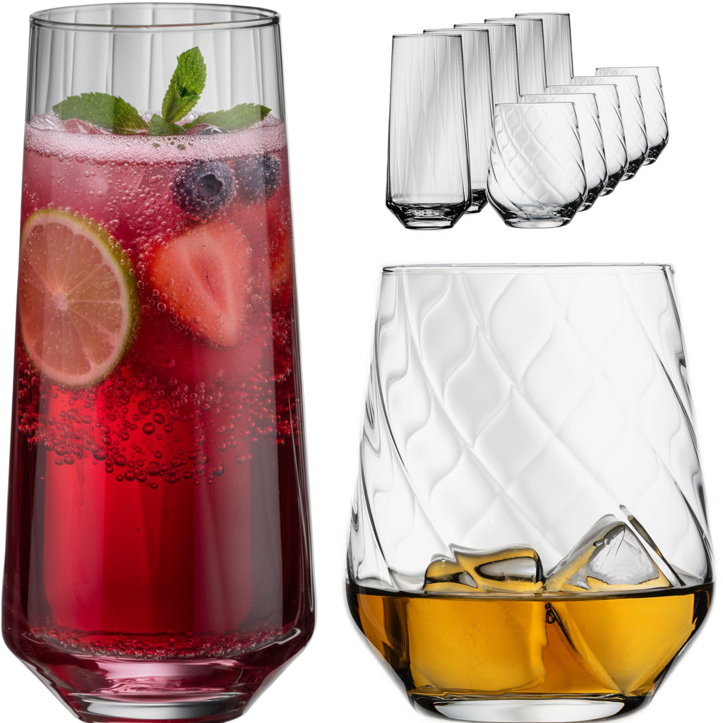 IMPERIAL Zestaw 12 szklanek ze szkła krystalicznego 420 ml i 430 ml "London/Cali"