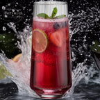 IMPERIAL karbowane szklanki do picia zestaw 2 sztuk ze szkła krystalicznego 420ml można myć w zmywarce