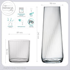 IMPERIAL Karaffe mit 4 Trinkgläsern geriffelt - 1240ml und 350ml aus Crystalline Glas "London" Spülmaschinengeeignet