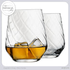 IMPERIAL szklanki do whisky ryflowane zestaw 2 szt. 430 ml szkło krystaliczne można myć w zmywarce