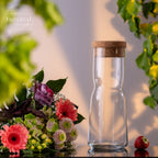 IMPERIAL glass Karafka szklana 1L ze szkła krystalicznego z korkową pokrywką w kształcie X, zestaw 2 sztuki, można myć w zmywarce