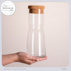 IMPERIAL glass Karafka szklana 1L ze szkła krystalicznego z korkową pokrywką w kształcie X, zestaw 2 sztuki, można myć w zmywarce