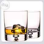 IMPERIAL Zestaw 2 szklanek do whisky 300 ml z kryształowego szkła „Lizbona” z pęcherzykiem powietrza w dnie, ręcznie wykonane