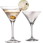 IMPERIAL Szklanki do Martini karbowane Zestaw 2 sztuki 215 ml ze szkła krystalicznego "London" Można myć w zmywarce
