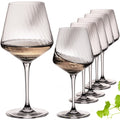 IMPERIAL glass karbowane kieliszki do Chardonnay, zestaw 6 sztuk, 570 ml, ze szkła krystalicznego „London”