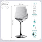 IMPERIAL glass karbowane kieliszki do Chardonnay, zestaw 6 sztuk, 570 ml, ze szkła krystalicznego „London”