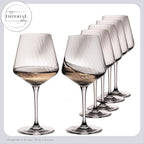 IMPERIAL glass karbowane kieliszki do Chardonnay, zestaw 6 sztuk, 570 ml, ze szkła krystalicznego „London”