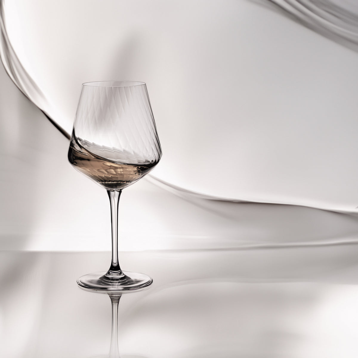 IMPERIAL glass karbowane kieliszki do Chardonnay, zestaw 6 sztuk, 570 ml, ze szkła krystalicznego „London”