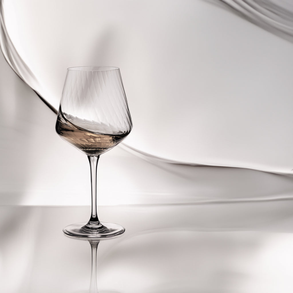 IMPERIAL glass Kieliszki do Chardonnay zestaw 2 sztuk - karbowane kieliszki do białego wina 570ml ze szkła krystalicznego "London"