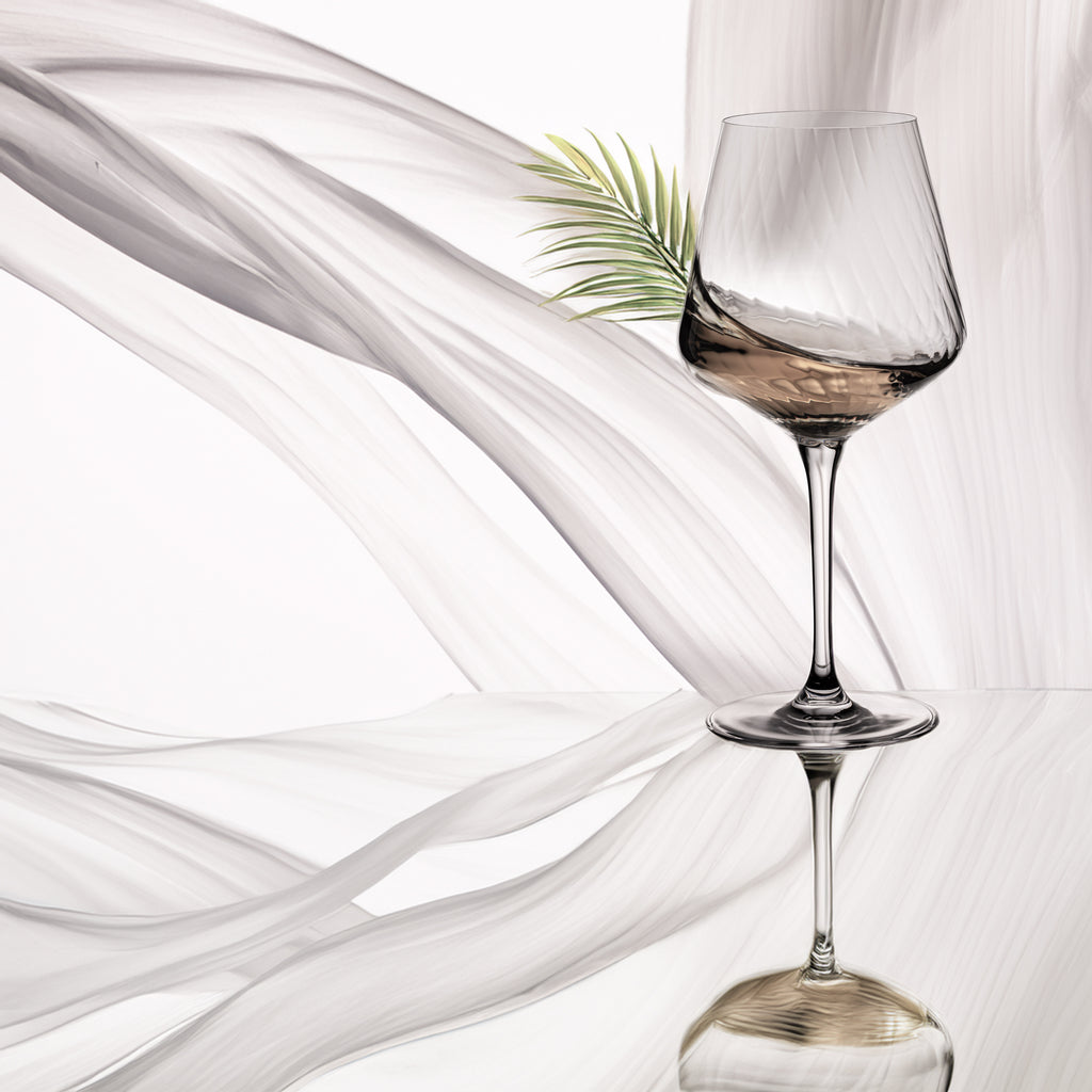 IMPERIAL glass Kieliszki do Chardonnay zestaw 2 sztuk - karbowane kieliszki do białego wina 570ml ze szkła krystalicznego "London"