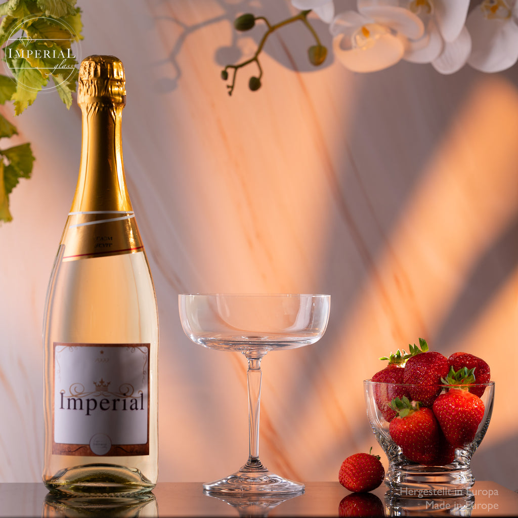 IMPERIAL glass Eckige Sektschalen 260ml Set 6-Teilig "Rio" Champagnergläser aus Crystalline Glas