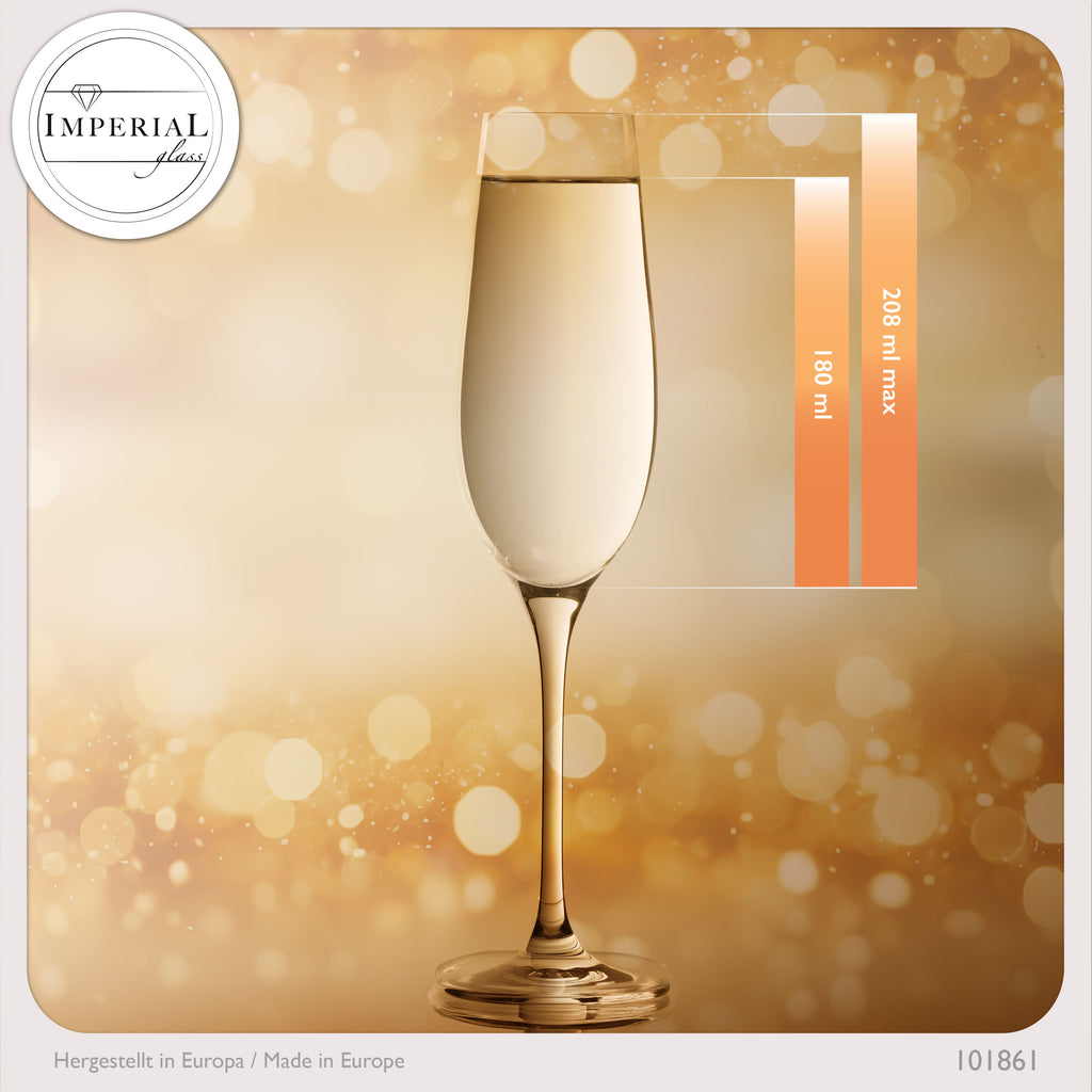 IMPERIAL glass Sektkelche 180ml Set 2-Teilig Sektgläser "Havanna" aus Crystalline Glas Spülmaschinenfest