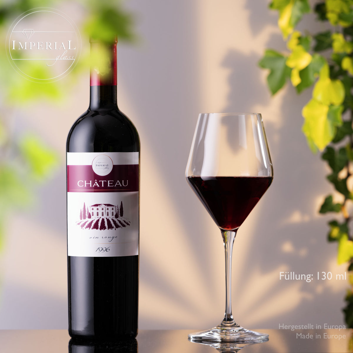 Kieliszki do wina czerwonego IMPERIAL glass 375ml seria "Rom" zestaw 6-częściowy ze szkła krystalicznego