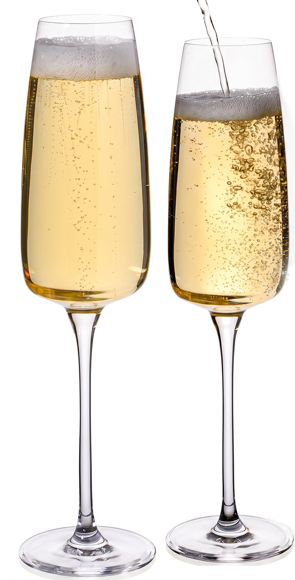 IMPERIAL glass kwadratowe kieliszki do szampana 270ml, zestaw 2 sztuk, kieliszki do szampana i prosecco ze szkła krystalicznego, seria „Milano”, można myć w zmywarce