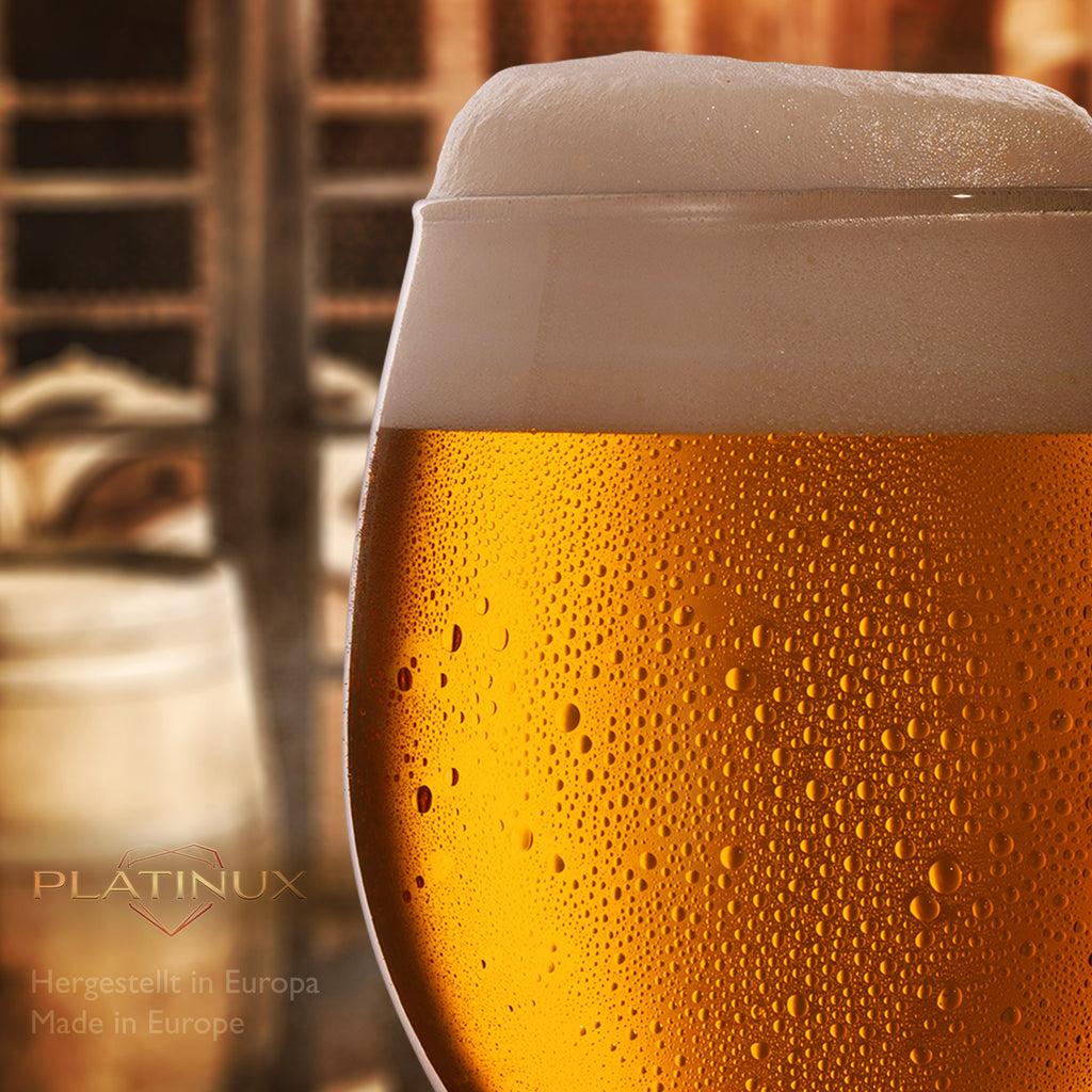 PLATINUX Kufle do piwa kielichowe Zestaw 6 sztuk 300 ml (maks. 400 ml) Szklanki do piwa typu Pils Kielichy do piwa