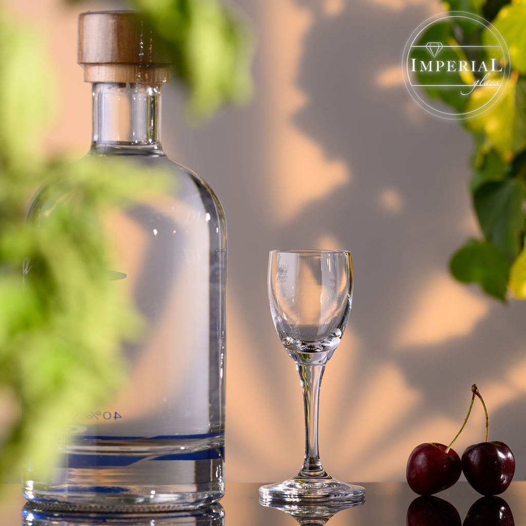 IMPERIAL glass Kieliszki do likieru 6 sztuk 35ml - Kieliszki do wódki na nóżce, kieliszki do shotów ze szkła krystalicznego, można myć w zmywarce