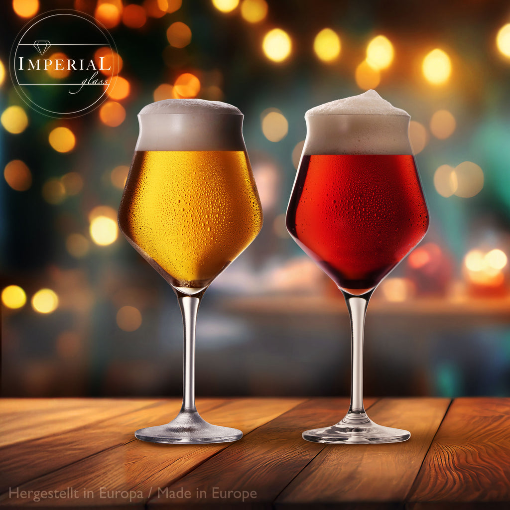 IMPERIAL glass Biergläser Edel 400ml (max. 460ml) Set 6-Teilig aus Crystalline Glas