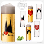 IMPERIAL glass Kölschgläser mit Kölner Dom Motiven Set 6-Teilig 200ml (max. 240ml) Kölschstangen aus Glas