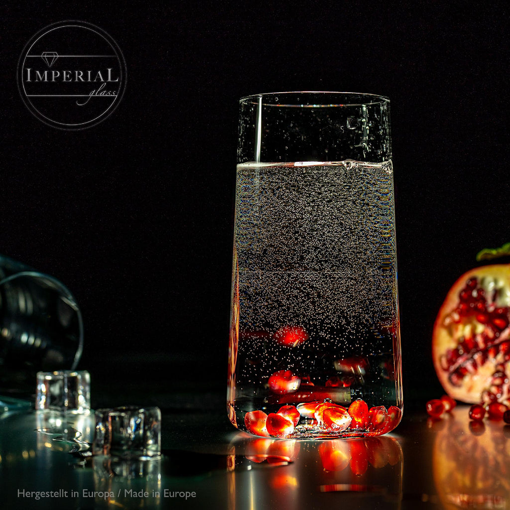 IMPERIAL glass Trinkgläser aus Glas 490ml (max. 550ml) Set 12 Teilig Wassergläser groß