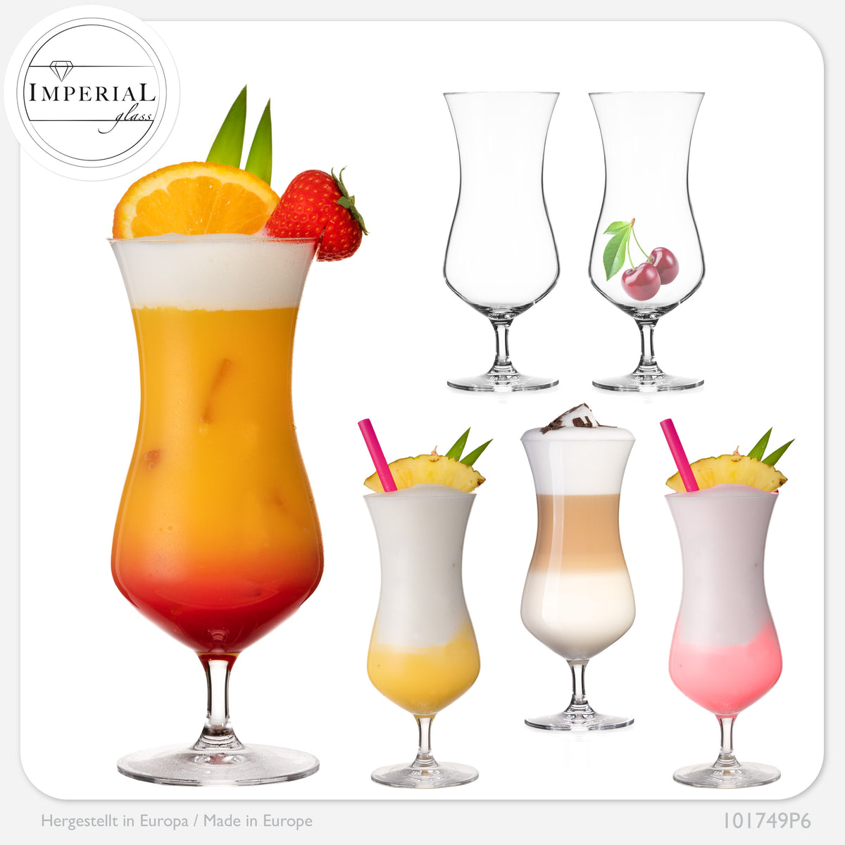 IMPERIAL glass Große Cocktailgläser aus Crystalline Glas 400ml Set 6 Teilig